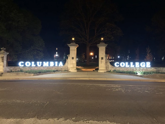 This illuminated dimensional lettered sign were made for Columbia College.